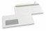 Standard fönsterkuvert, 110 x 220 mm, 80 grs., fönster vänster 45 x 90 mm, fönstrets placering är 20 mm från vänster och 15 mm från botten, förseglingsremsa | PIT Packaging.se | Kuvertland