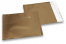 Guld färgade foliekuvert i matt metall - 165 x 165 mm | PIT Packaging.se | Kuvertland
