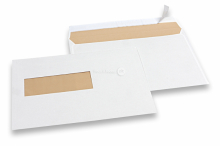 Fönsterkuvert naturvita, 156 x 220 mm (EA5), fönster vänster 40 x 110 mm, fönstrets placering är 20 mm från vänster och 66 mm från botten, 90gsm, ca. 7g. per enhet  | PIT Packaging.se | Kuvertland