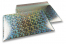 Eko bubbelpåsar i metalliska färger - silverfärgad holografisk 320 x 425 mm | PIT Packaging.se | Kuvertland