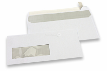 Fönsterkuvert till laserskrivare, 110 x 220 mm (DL), fönster till vänster 40 x 110 mm, fönstrets placering är 15 mm från vänster och 20 mm från botten | PIT Packaging.se | Kuvertland