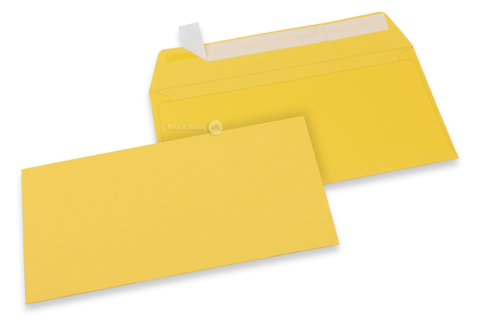 Smörblomma gula färgade kuvert av papper - 110 x 220 mm