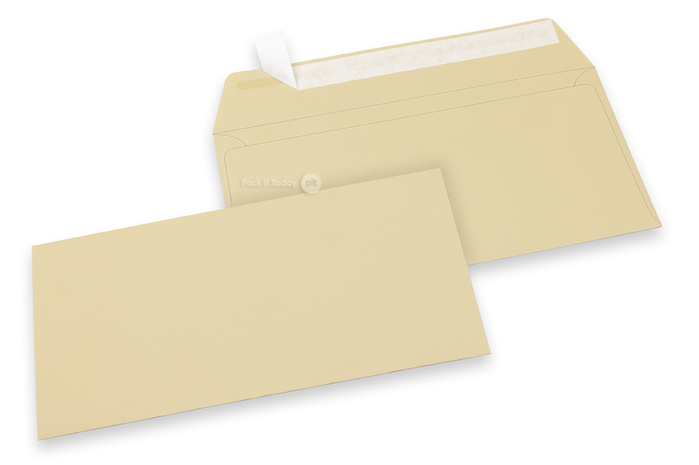 Kamelbruna färgade kuvert av papper - 110 x 220 mm