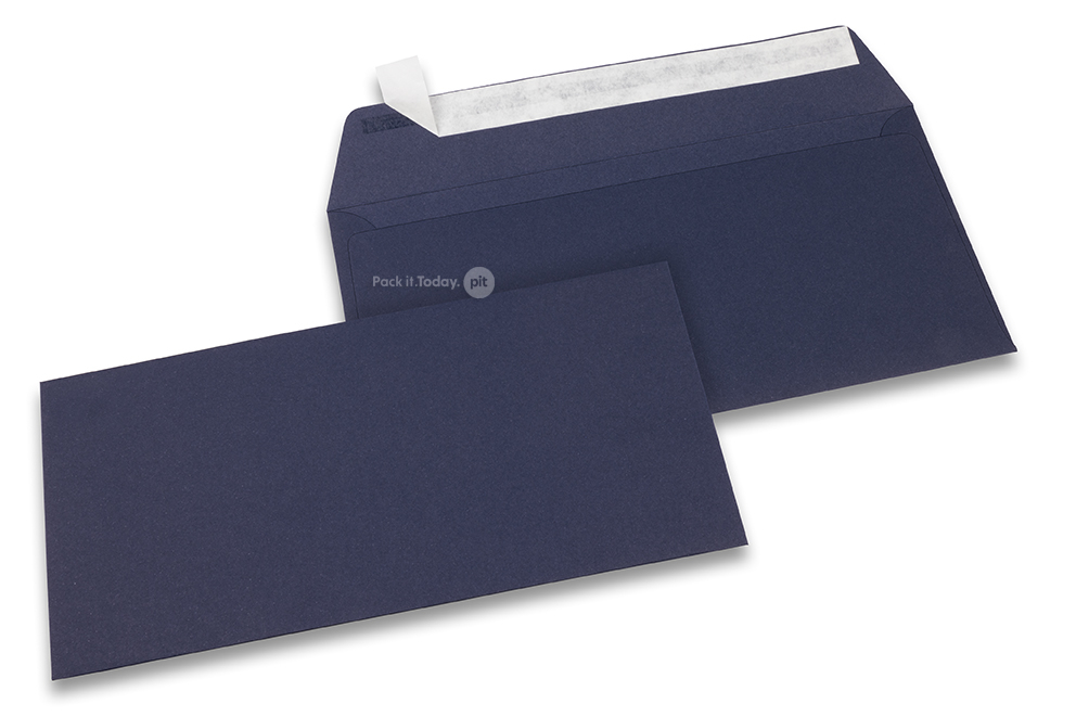 Mörkblåa färgade kuvert av papper - 110 x 220 mm