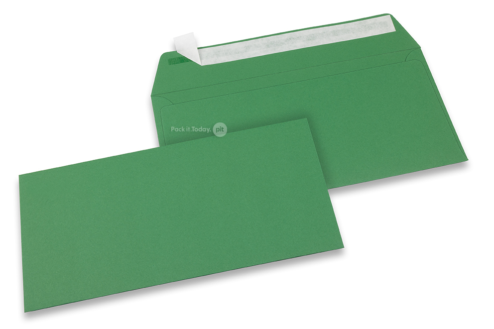 Mörkgröna färgade kuvert av papper - 110 x 220 mm
