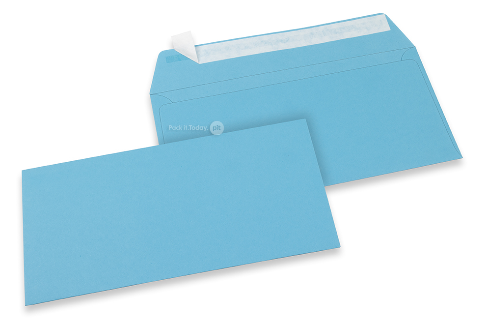 Himmelblåa färgade kuvert av papper - 110 x 220 mm