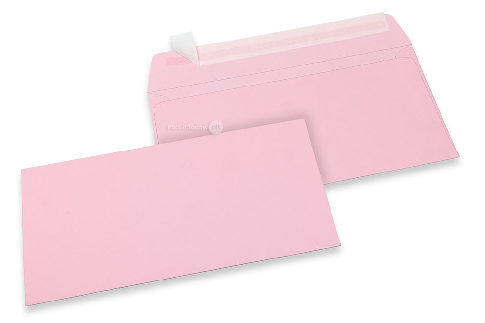 Ljusrosa färgade kuvert av papper - 110 x 220 mm