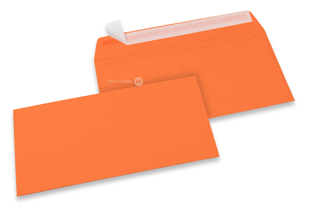 Orangea färgade kuvert av papper - 110 x 220 mm