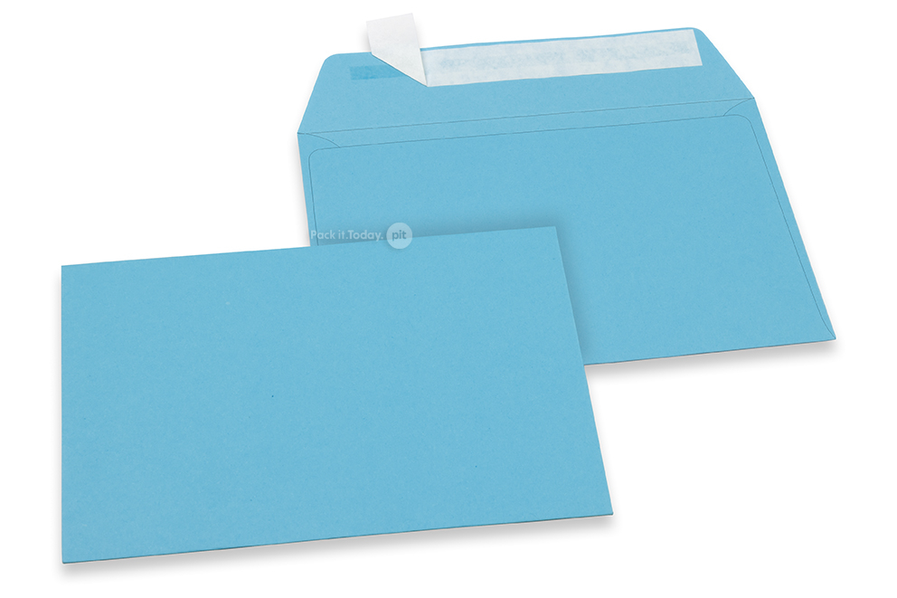 Himmelblåa färgade kuvert av papper - 114 x 162 mm