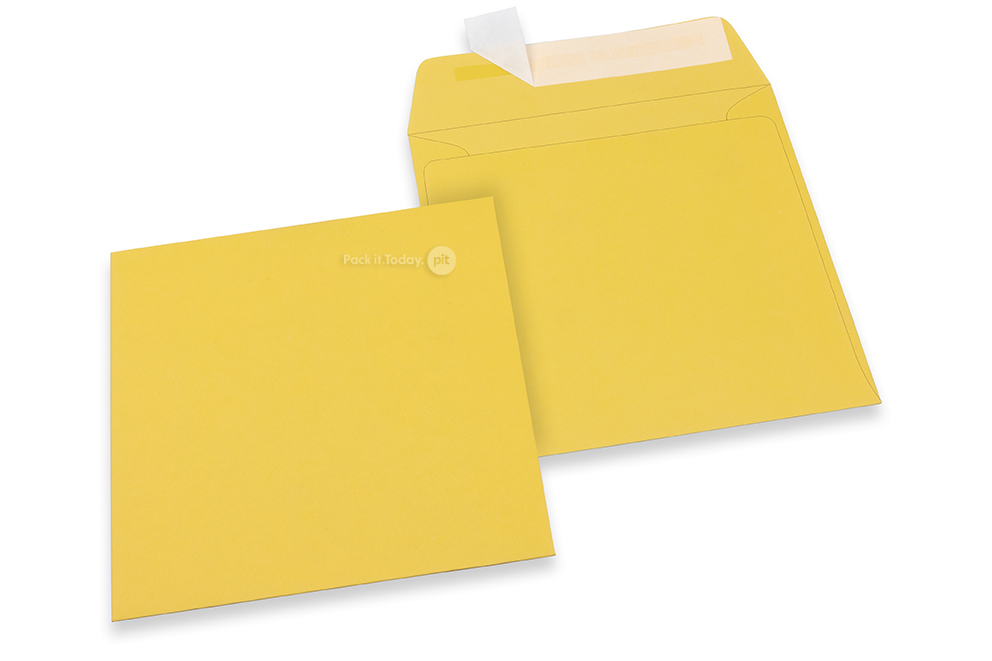 Smörblomma gula färgade kuvert av papper - 160 x 160 mm