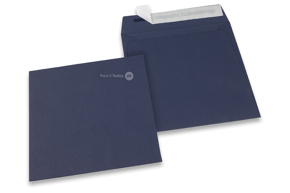 Mörkblåa färgade kuvert av papper - 160 x 160 mm