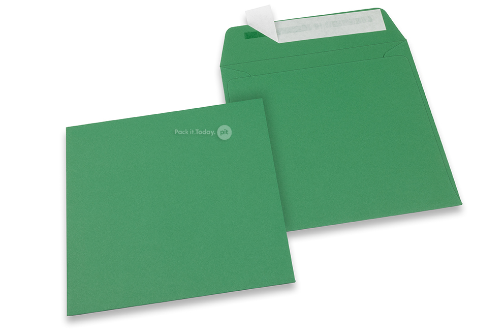 Mörkgröna färgade kuvert av papper - 160 x 160 mm