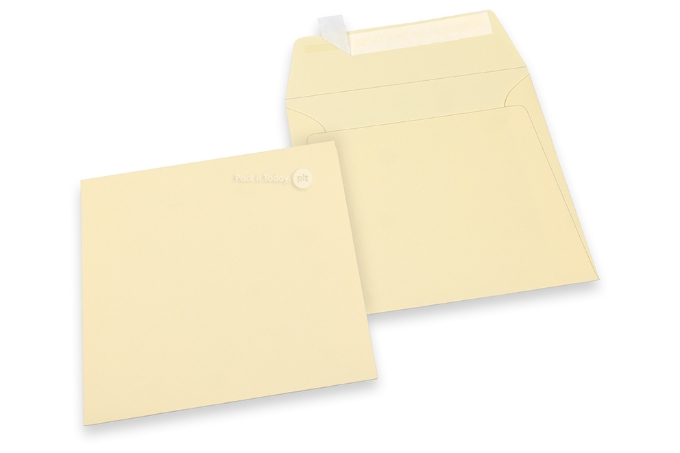 Benvita färgade kuvert av papper - 160 x 160 mm