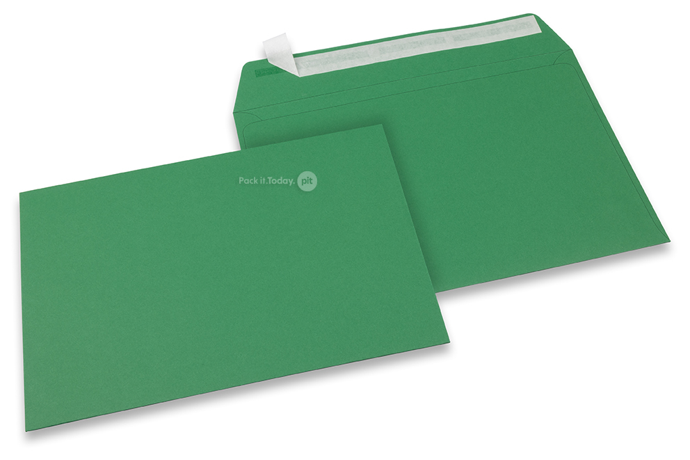 Mörkgröna färgade kuvert av papper - 162 x 229 mm
