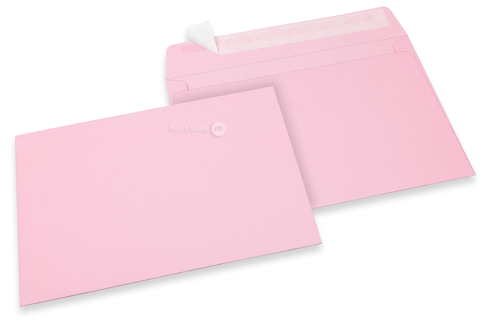 Ljusrosa färgade kuvert av papper - 162 x 229 mm