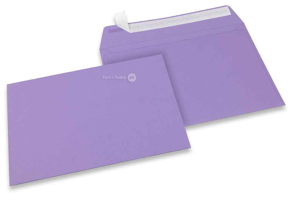 Lila färgade kuvert av papper - 162 x 229 mm