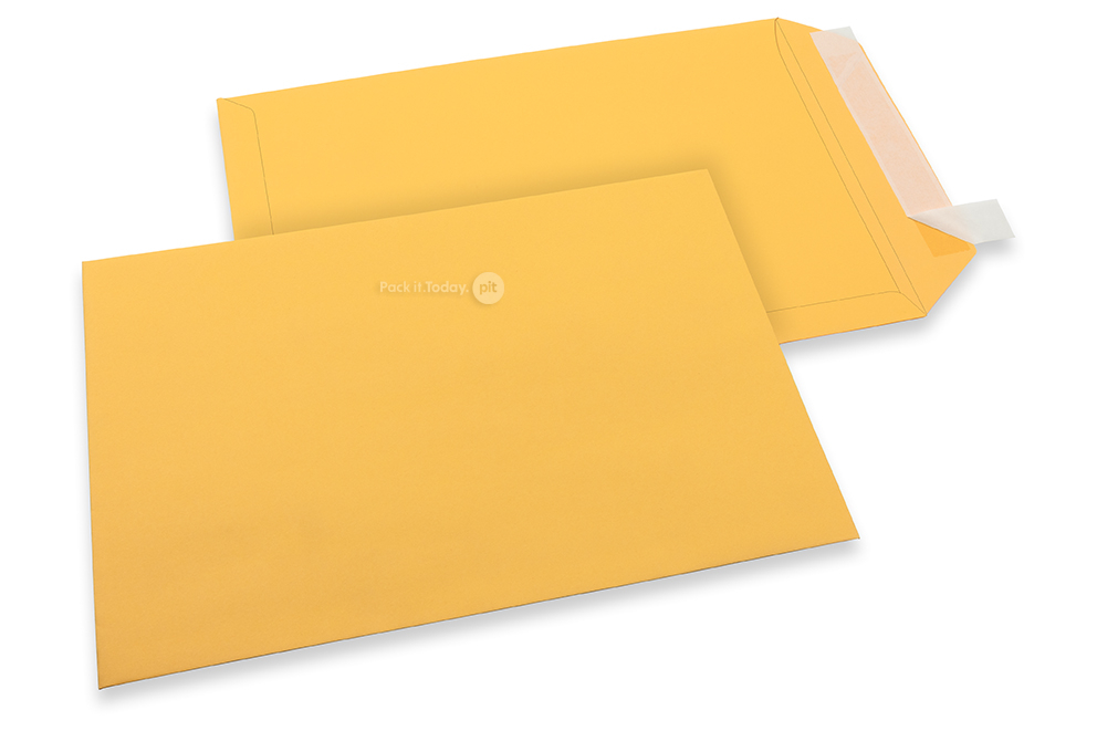Guld-gula färgade kuvert av papper - 229 x 324 mm