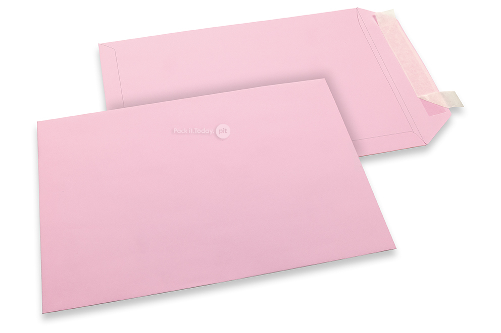 Ljusrosa färgade kuvert av papper - 229 x 324 mm