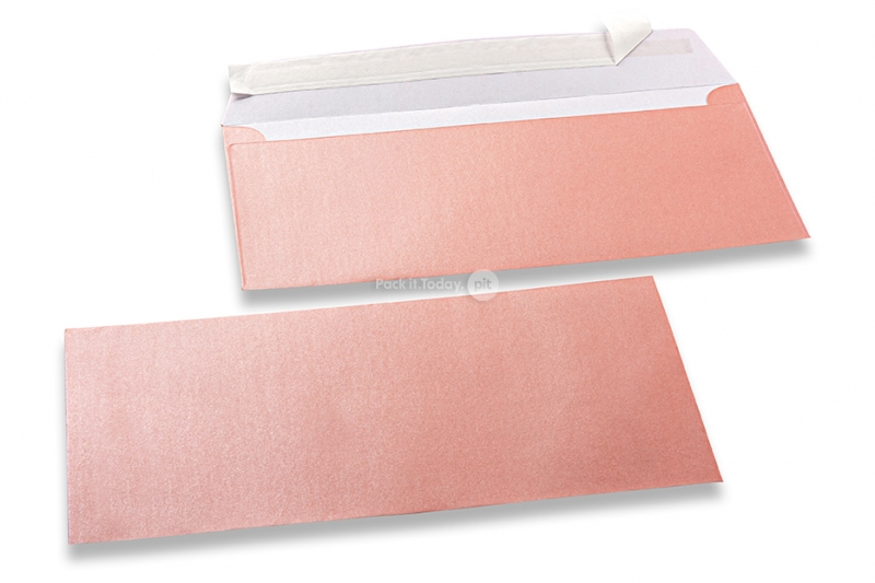 Babyrosa färgade pärlemor kuvert - 110 x 220 mm