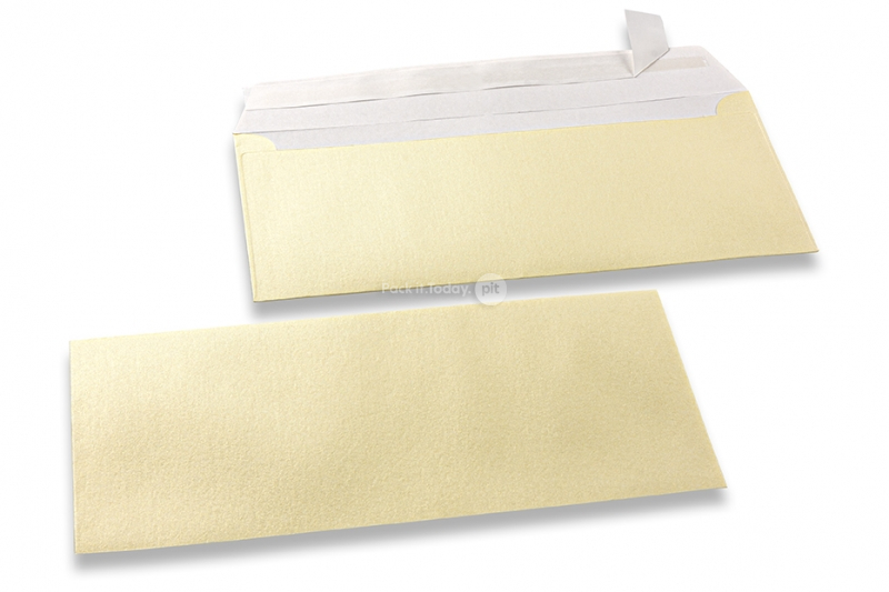 Champagnefärgade pärlemor kuvert - 110 x 220 mm