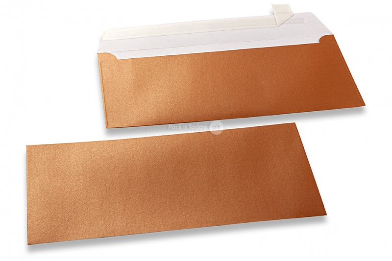 Koppar färgade pärlemor kuvert - 110 x 220 mm