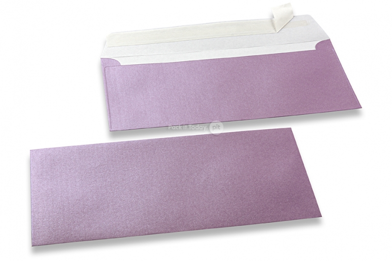 Ljuslila färgade pärlemor kuvert - 110 x 220 mm