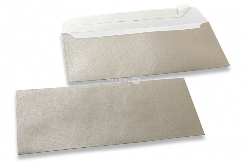 Silverfärgade pärlemor kuvert - 110 x 220 mm