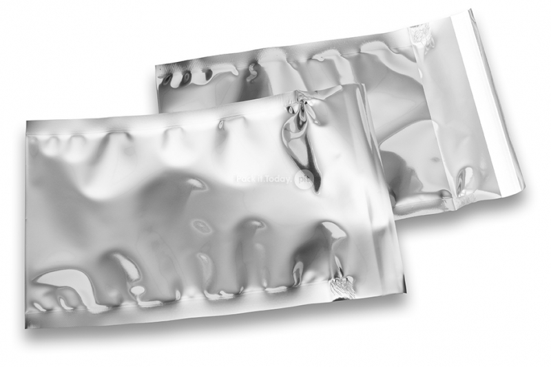 Färgade metalliska foliekuvert silverfärgade - 114 x 162 mm