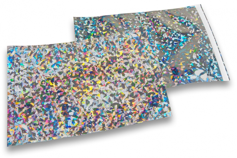 Färgade metalliska foliekuvert silverfärgade holografiska - 162 x 229 mm