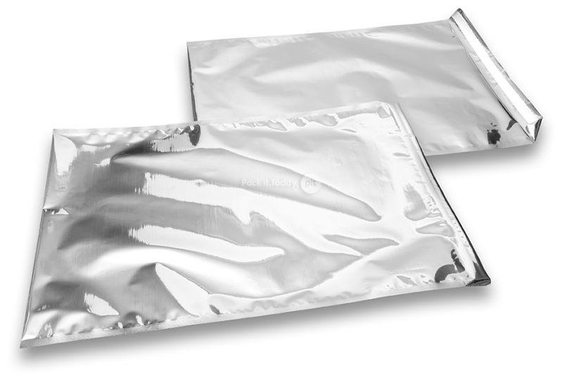 Färgade metalliska foliekuvert silverfärgade - 320 x 430 mm
