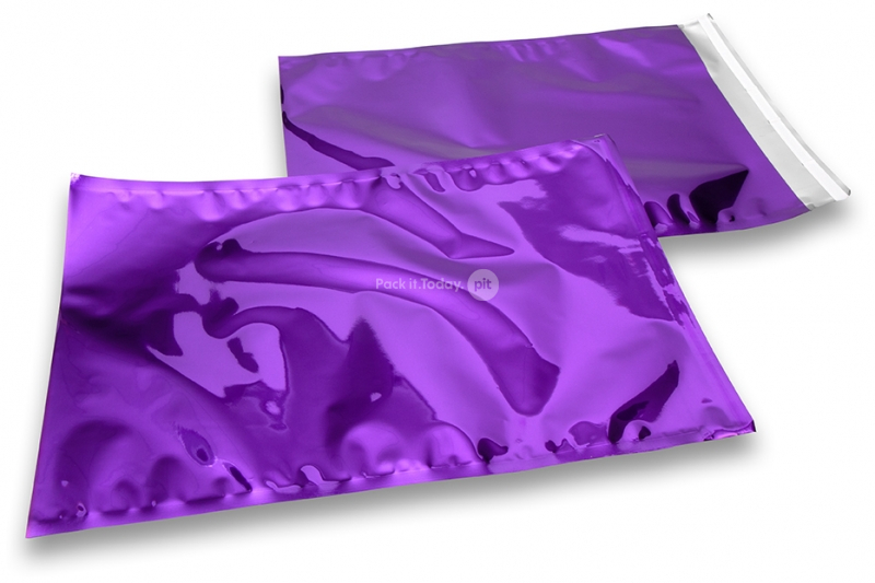 Färgade metalliska foliekuvert lila - 320 x 430 mm