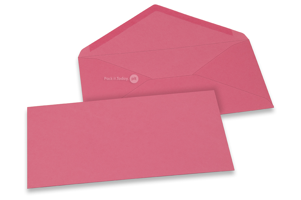 Färgade kuvert till gratulationskort - rosa, 110 x 220 mm