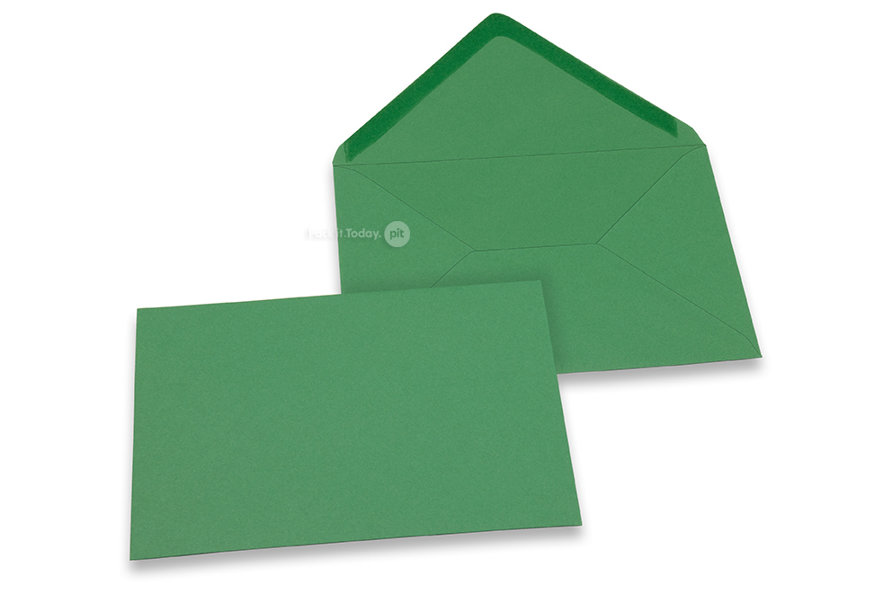 Färgade kuvert till gratulationskort - mörkgröna, 114 x 162 mm
