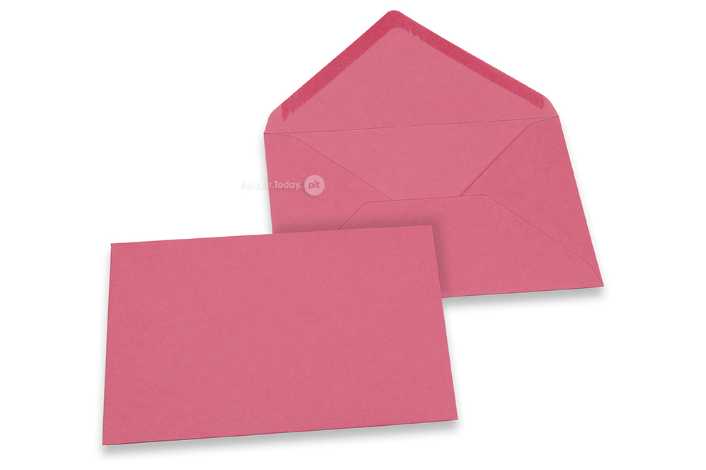 Färgade kuvert till gratulationskort - rosa, 114 x 162 mm