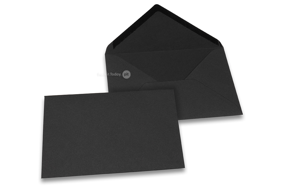 Färgade kuvert till gratulationskort- svarta, 114 x 162 mm