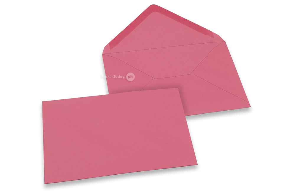 Färgade kuvert till gratulationskort - rosa, 125 x 175 mm
