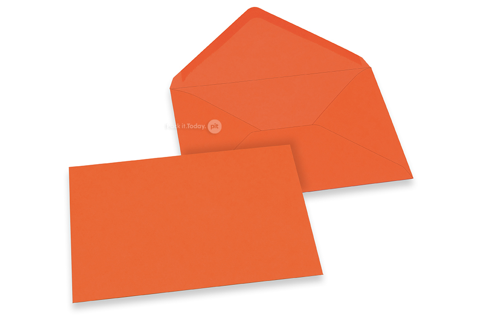 Färgade kuvert till gratulationskort - orangea, 125 x 175 mm