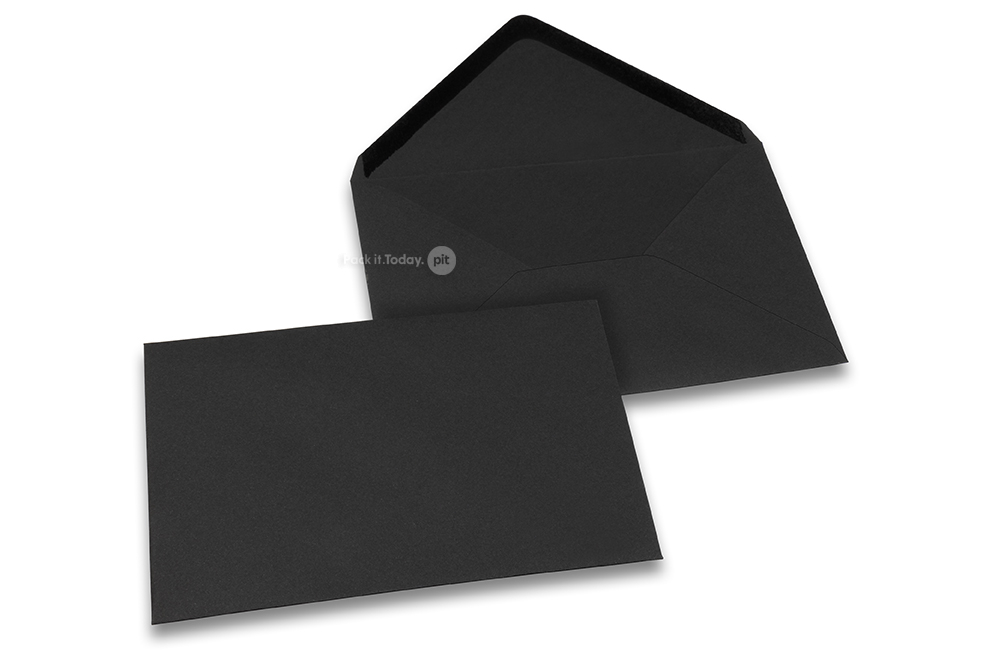 Färgade kuvert till gratulationskort - svarta, 125 x 175 mm
