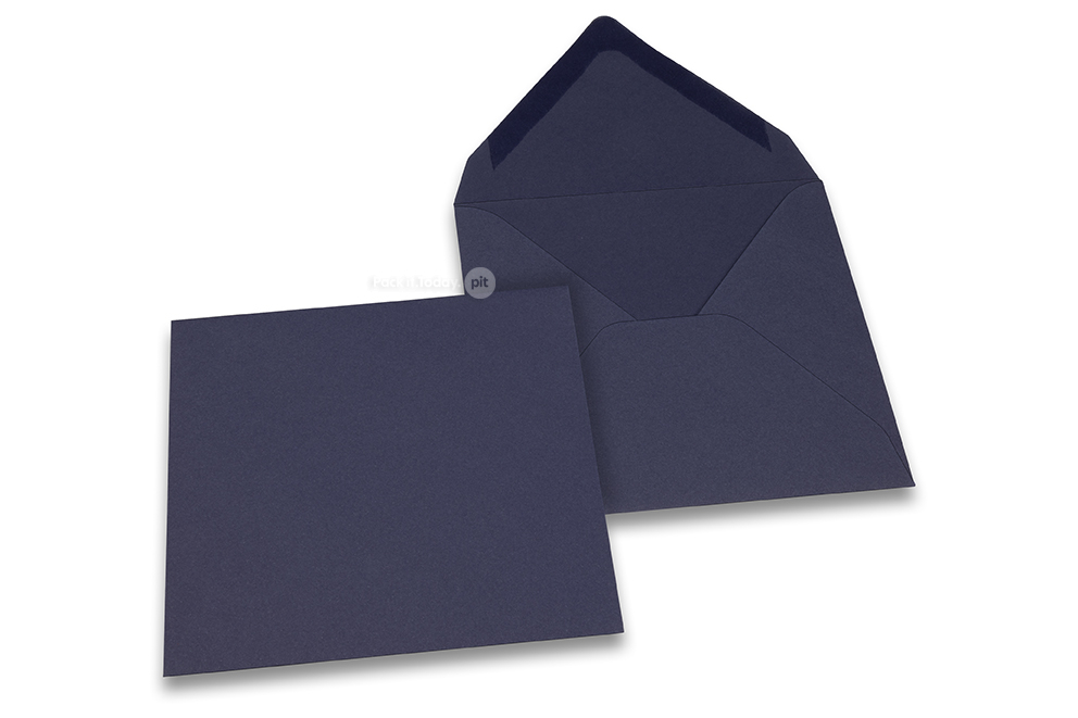 Färgade kuvert till gratulationskort - mörkblåa, 155 x 155 mm