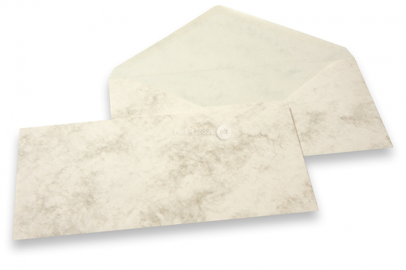 Marmorerade kuvert - 110 x 220 mm, marmorerad brun, utan fodrad insida