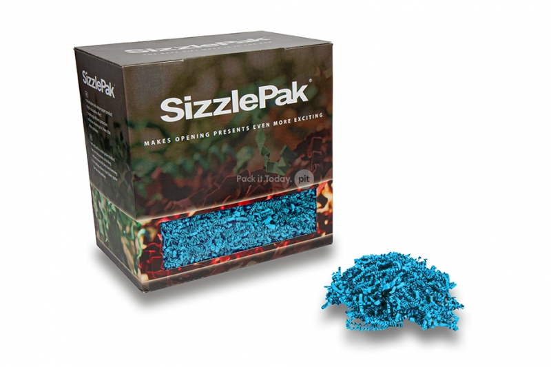 Strimlat papper SizzlePak - Turkos (1.25 kg), 80 gsm papper