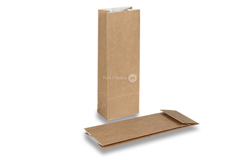 Papperspåsar  med stadig botten brun - 105 x 65 x 298 mm utan fönster, 500 ml