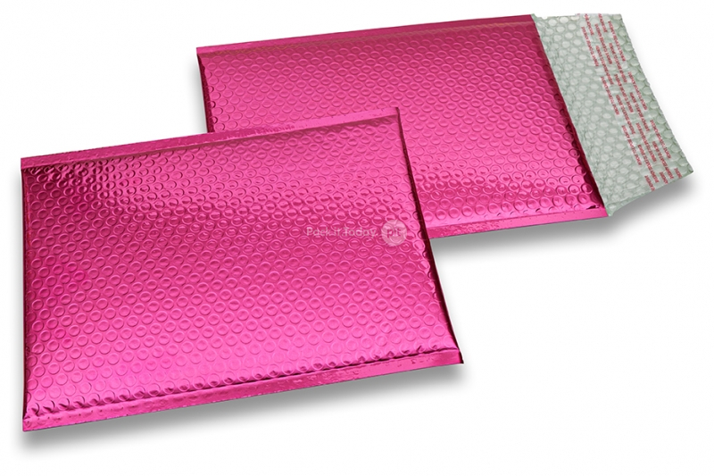 Eko bubbelpåsar i metalliska färger - rosa 180 x 250 mm