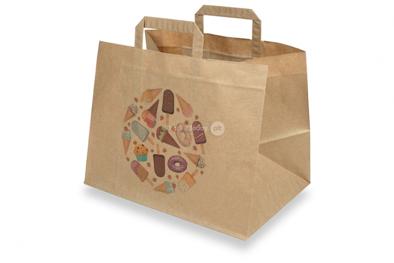 Take away papperspåsar - brunt + dessert