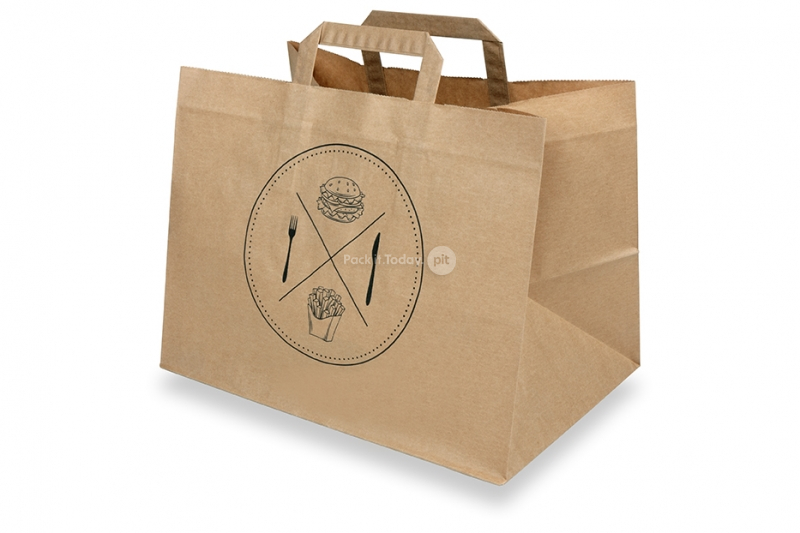 Take away papperspåsar - brunt + snacks
