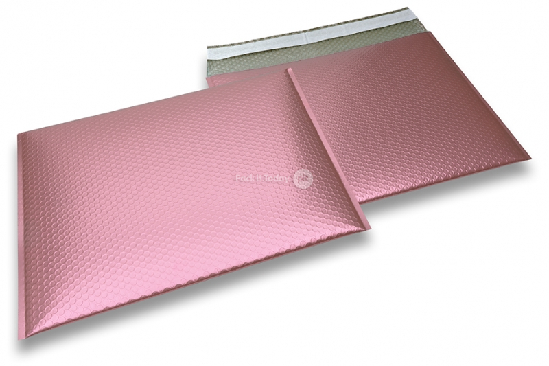 Eko bubbelpåsar i matta, metalliska färger - roséguld 320 x 425 mm
