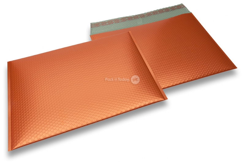 Eko bubbelpåsar i matta, metalliska färger - orange 320 x 425 mm