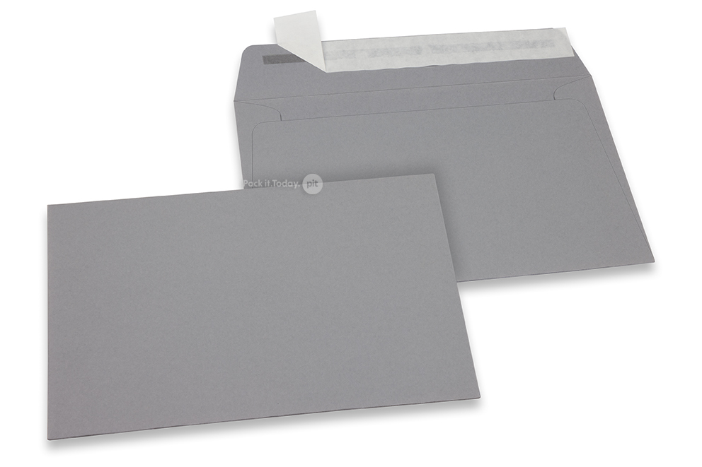 Grå färgade kuvert av papper - 114 x 162 mm