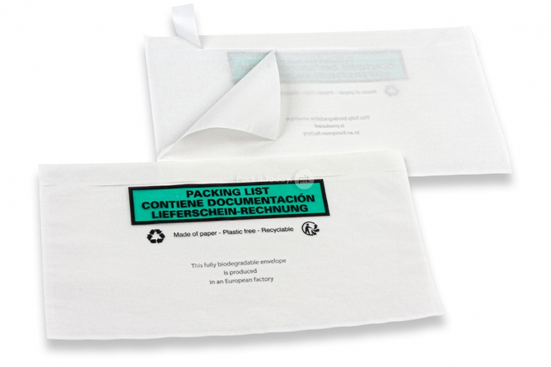 Packsedelskuvert av papper - 120 x 228 mm tryckt