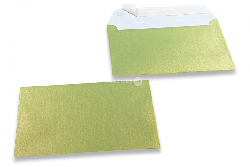 Limegröna färgade pärlemor kuvert - 114 x 162 mm